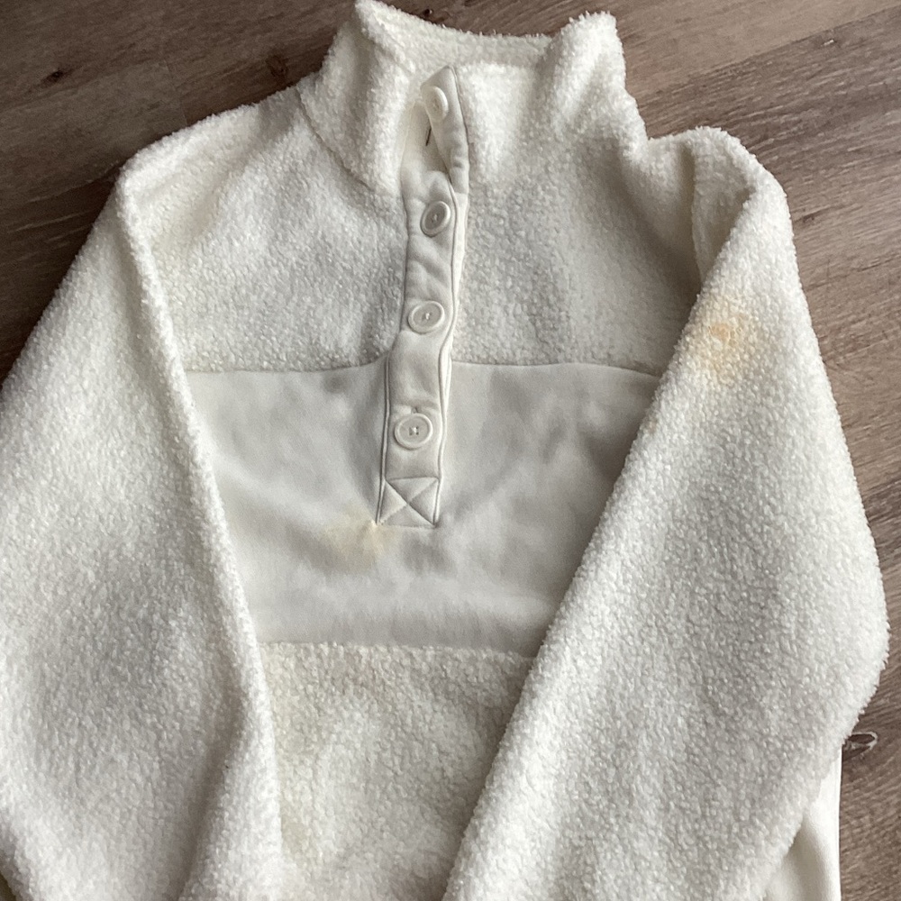 Cozy White Fleece Pullover